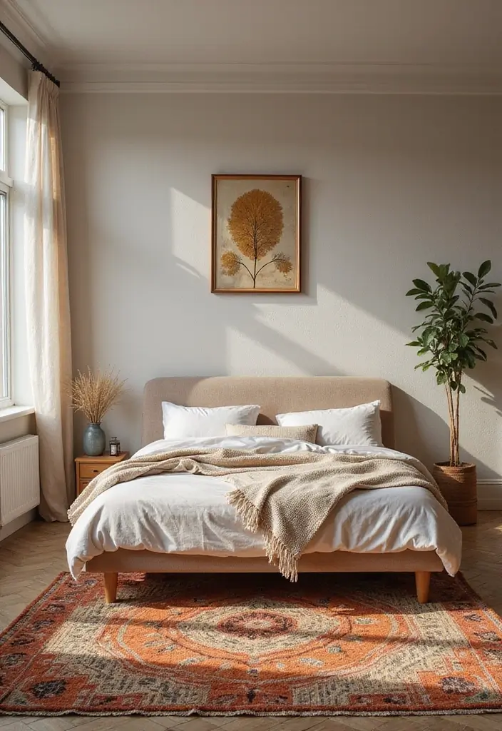 27 Birthday Bedroom Decorations for Him Ideas That Feel Romantic and Thoughtful - 8. Artistic Rug Choices