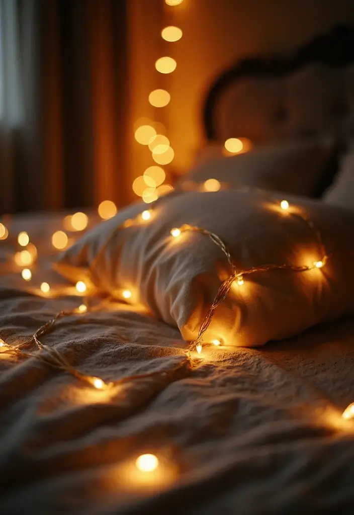 27 Christmas Decor for Bedroom Ideas That Bring Festive Magic - 1. Twinkling Fairy Lights