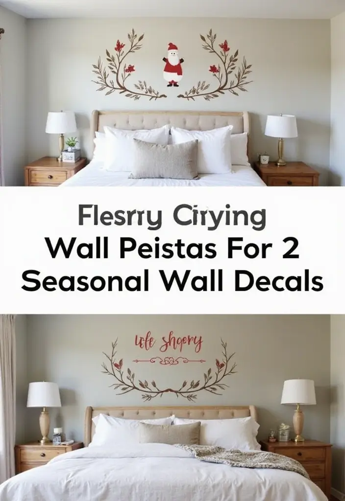 27 Christmas Decor for Bedroom Ideas That Bring Festive Magic - 24. Seasonal Wall Decals
