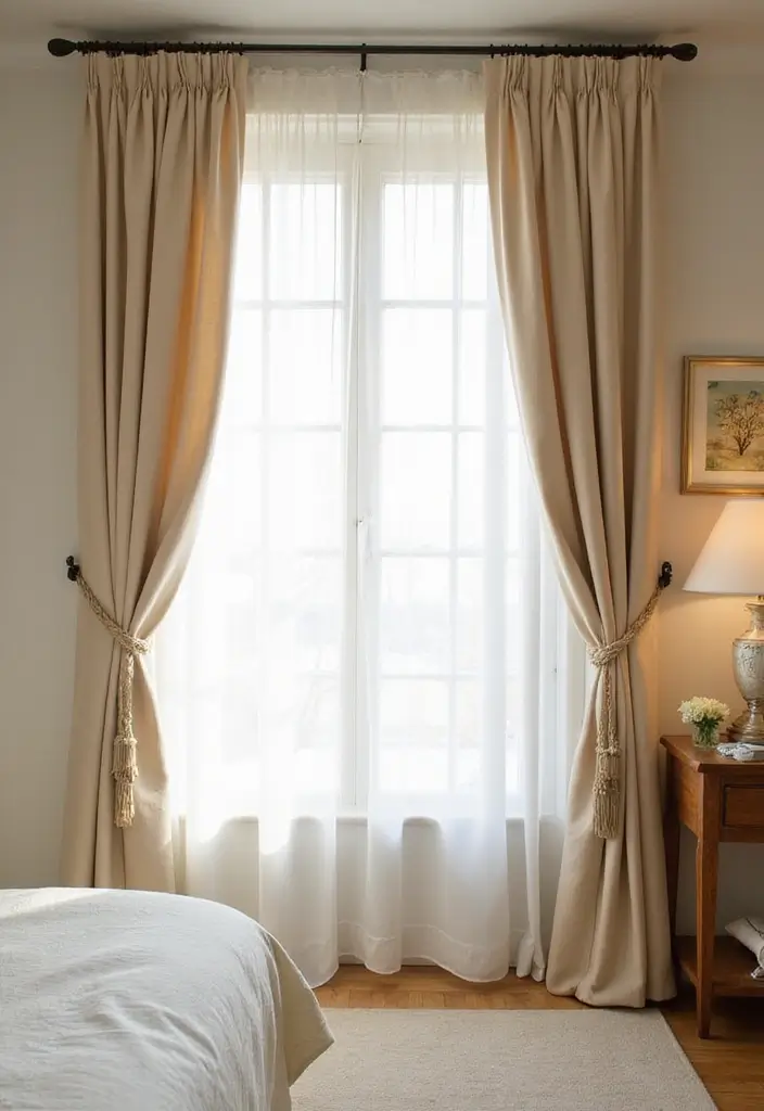 27 Cream and Beige Bedroom Ideas That Are Calm & Timeless - 8. Timeless Drapery