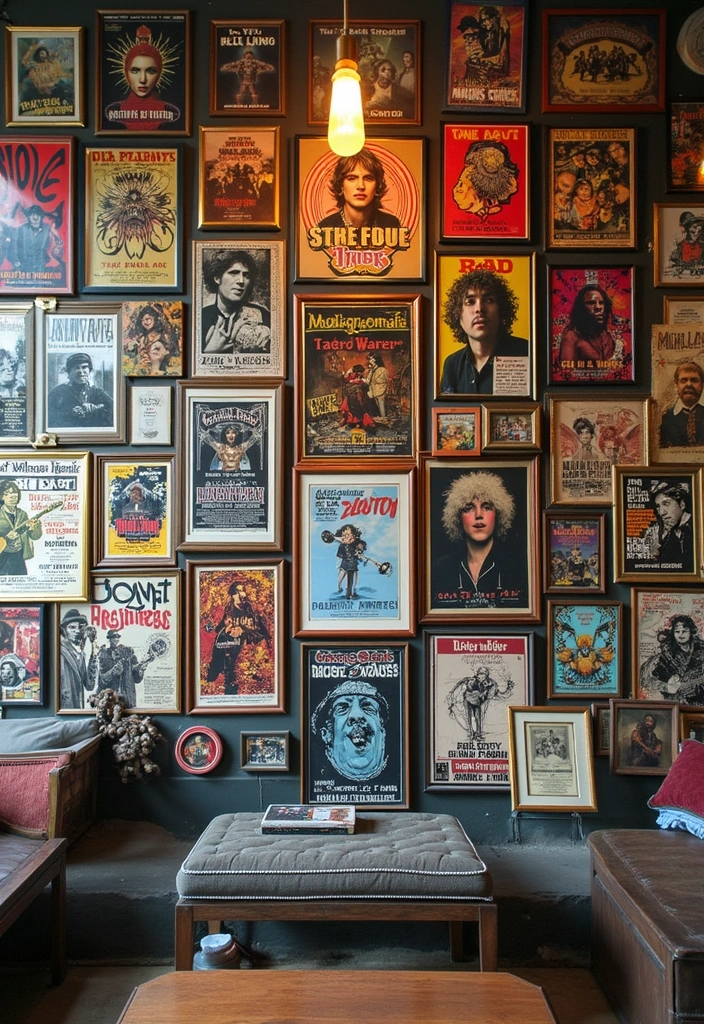 28 Band Posters on Wall Bedroom Ideas That Feel Edgy and Fun - 1. The Gallery Wall of Legends