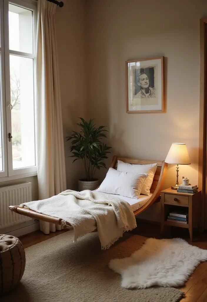 28 Reading Corner Bedroom Small Spaces Ideas That Feel Cozy and Smart - 12. Minimalist Reading Hammock
