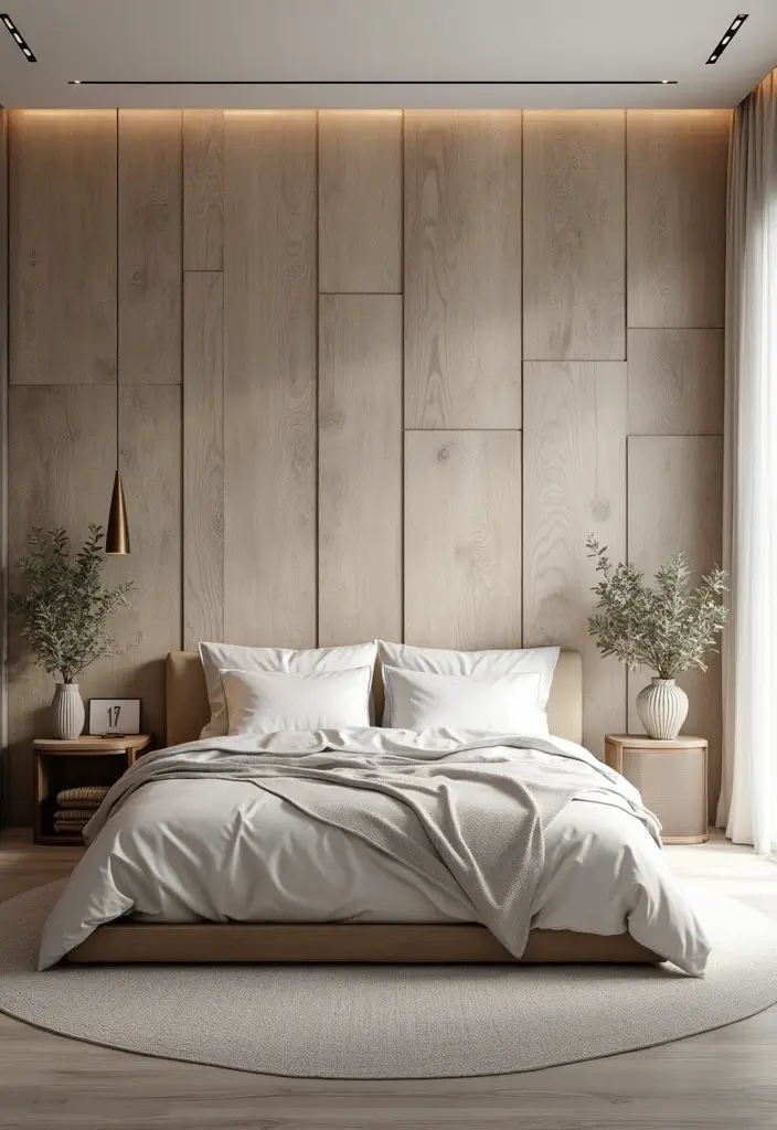 28 Simple Bedroom Design Modern Ideas That Feel Clean and Calm - 17. Textured Accent Walls