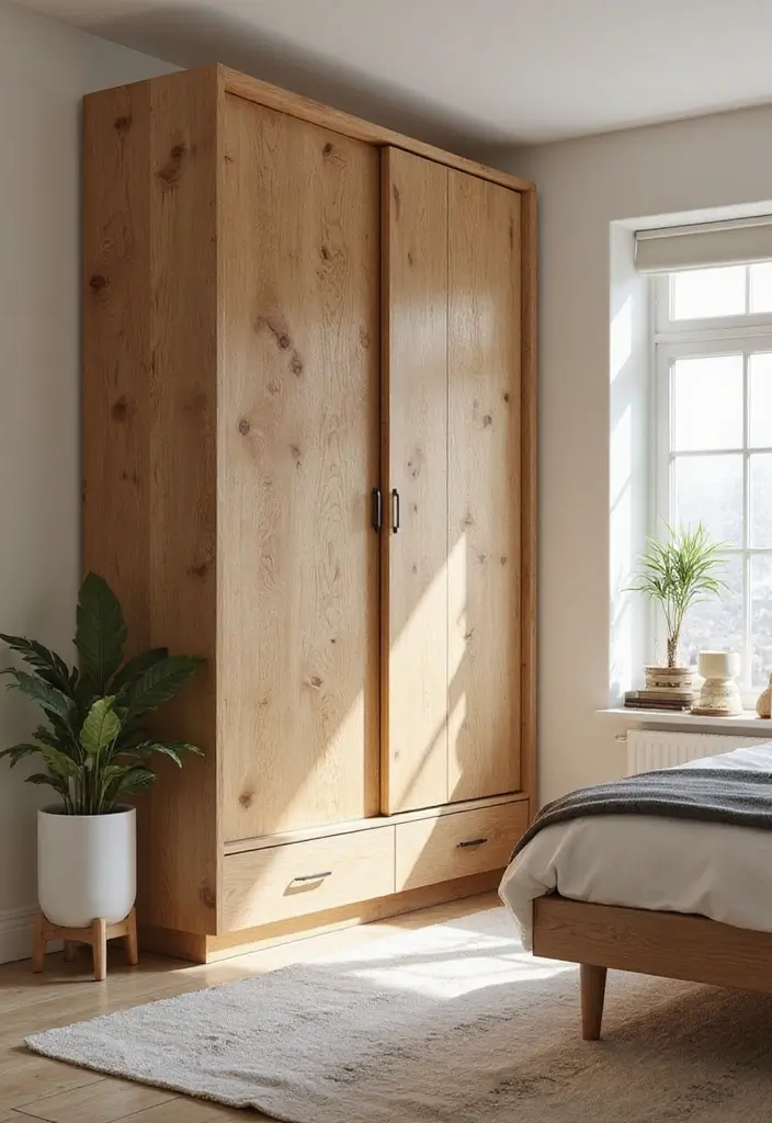 28 Wall Almirah Design for Bedroom Ideas That Save Space Beautifully - 11. Eco-Friendly Materials