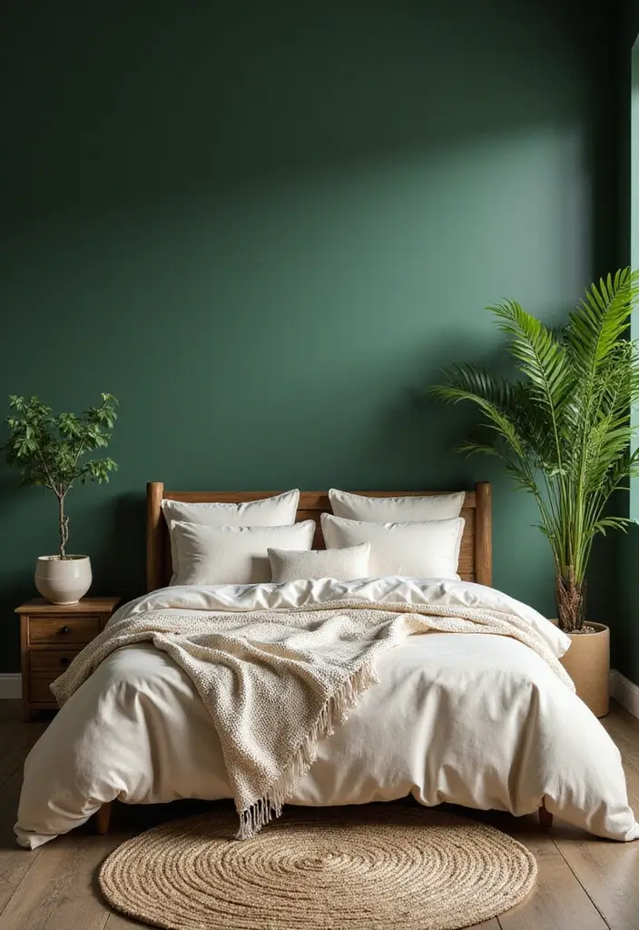 29 Dark Bedroom Wall Colors That Create a Moody and Relaxing Space - 3. Forest Green