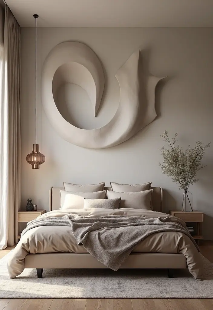 29 Wall Drop Design Bedroom Ideas That Look Sleek and Modern - 19. Sculptural Wall Elements