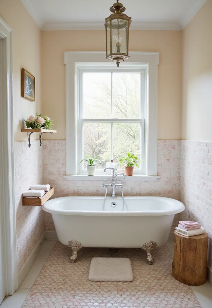 14 Basketweave Tile Bathroom Ideas With Classic Charm - 2. Soft Pastel Basketweave Tiles
