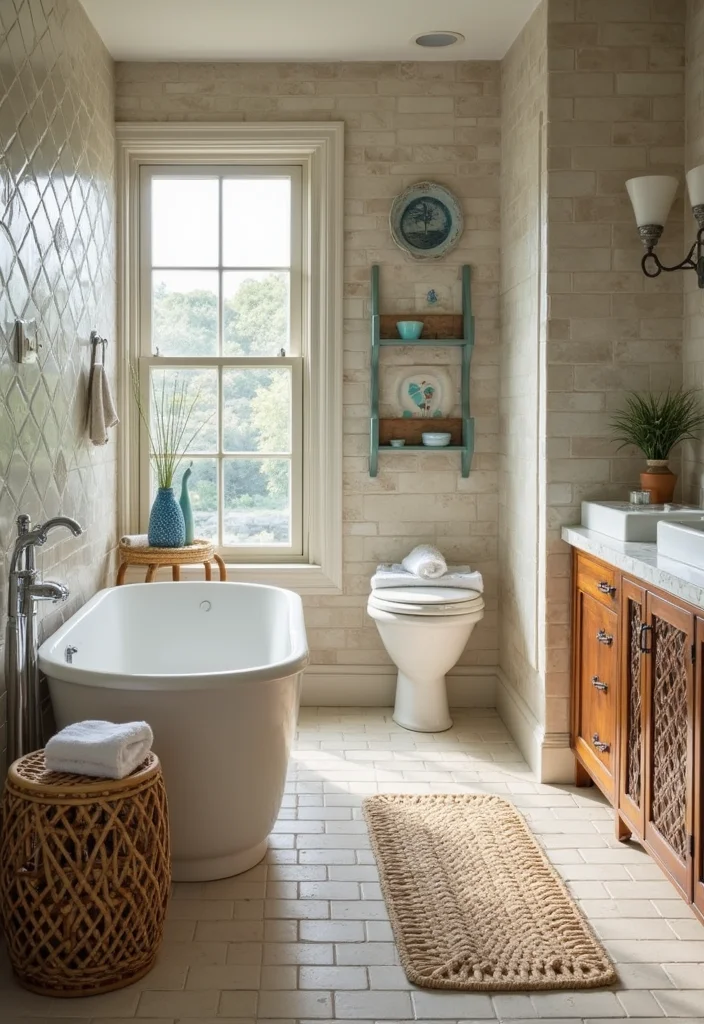 14 Blue Herringbone Tile Bathroom Designs You Will Love - 4. Coastal Chic