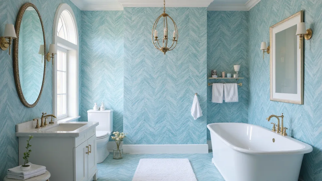 14 Blue Herringbone Tile Bathroom Designs You Will Love