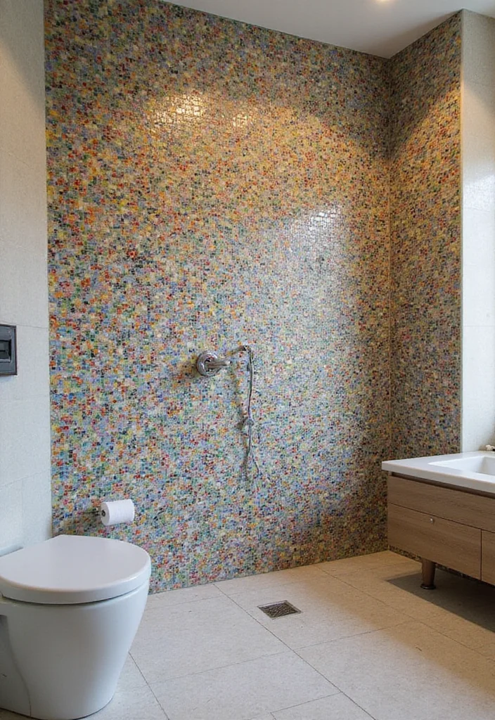 14 Boho Bathroom Tile Ideas With Artistic Patterns - 3. Mosaic Magic