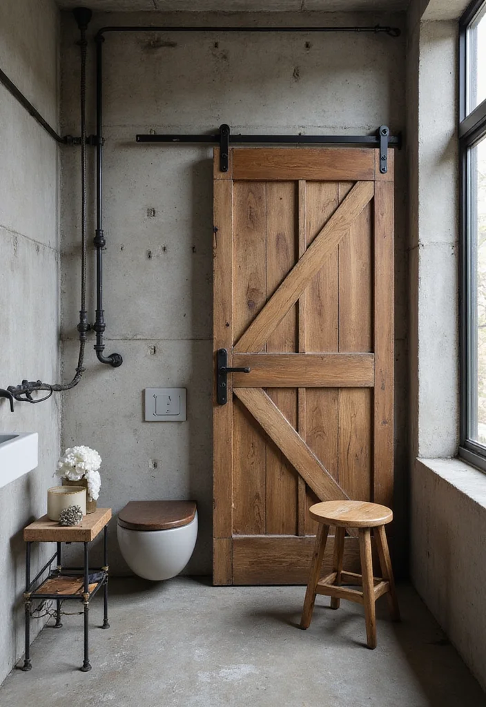14 Concrete Wall Bathroom Ideas With Modern Style - 4. Industrial Chic