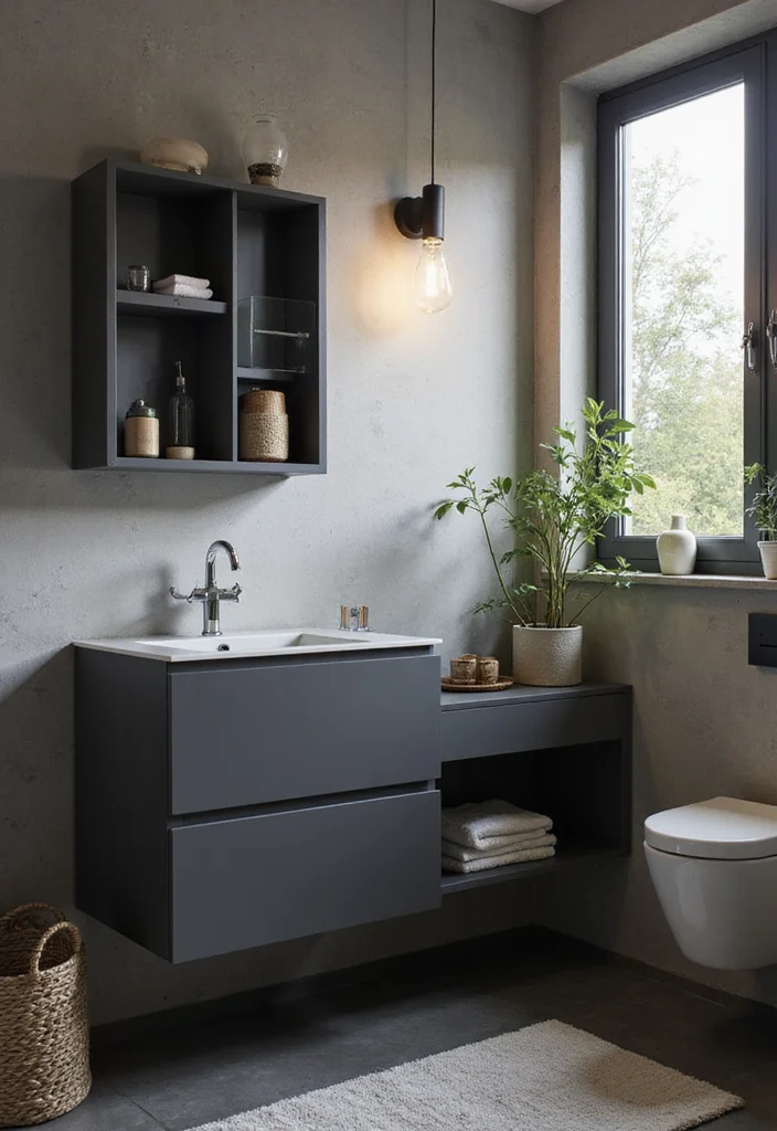 14 Dark Bathroom Vanity Ideas With Bold Mood - 12. Compact Dark Vanity Solutions