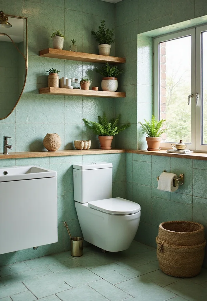 14 Green Mosaic Tile Bathroom Ideas You Should Save - 1. Serene Sage Retreat