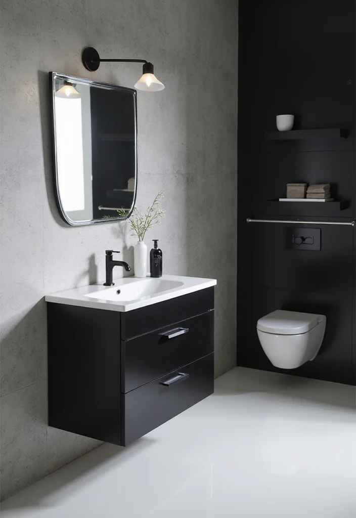 14 Minimalist Bathroom Vanity Ideas For Clean Living - 12. Monochrome Vanity Designs