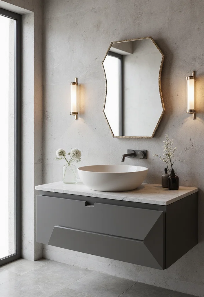 14 Minimalist Bathroom Vanity Ideas For Clean Living - 13. Geometric Vanity Shapes