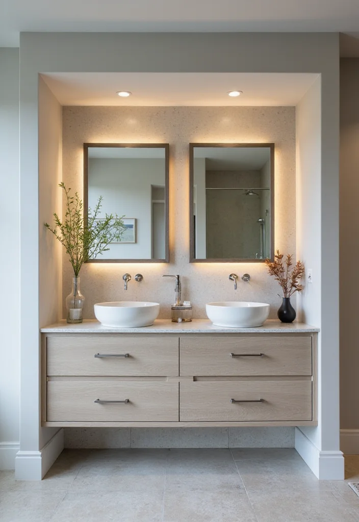 14 Minimalist Bathroom Vanity Ideas For Clean Living - 9. Built-In Bathroom Vanities