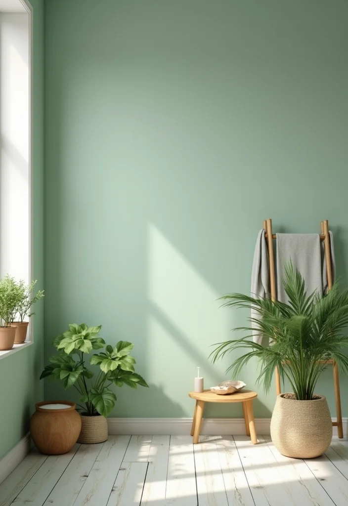 14 Painted Bathroom Wall Ideas For A Fresh Update - 1. Soothing Sage Green