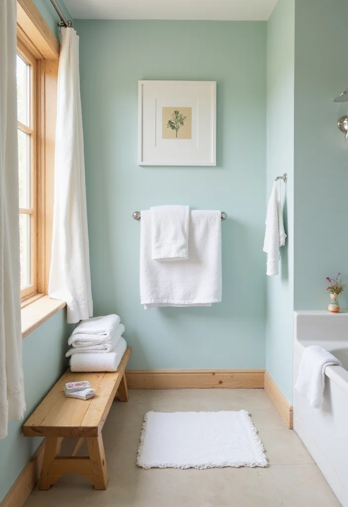 14 Painted Bathroom Wall Ideas For A Fresh Update - 3. Muted Pastels for a Soft Touch