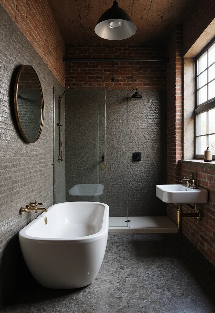 14 Penny Tile Bathroom Ideas That Feel Fresh - 10. Industrial Chic