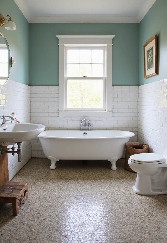 14 Penny Tile Bathroom Ideas That Feel Fresh - 11. Vintage Subway Combo