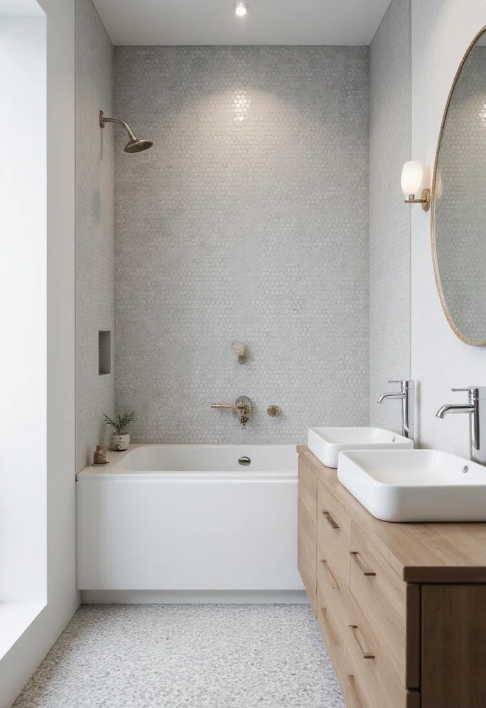 14 Penny Tile Bathroom Ideas That Feel Fresh - 7. Minimalist Approach
