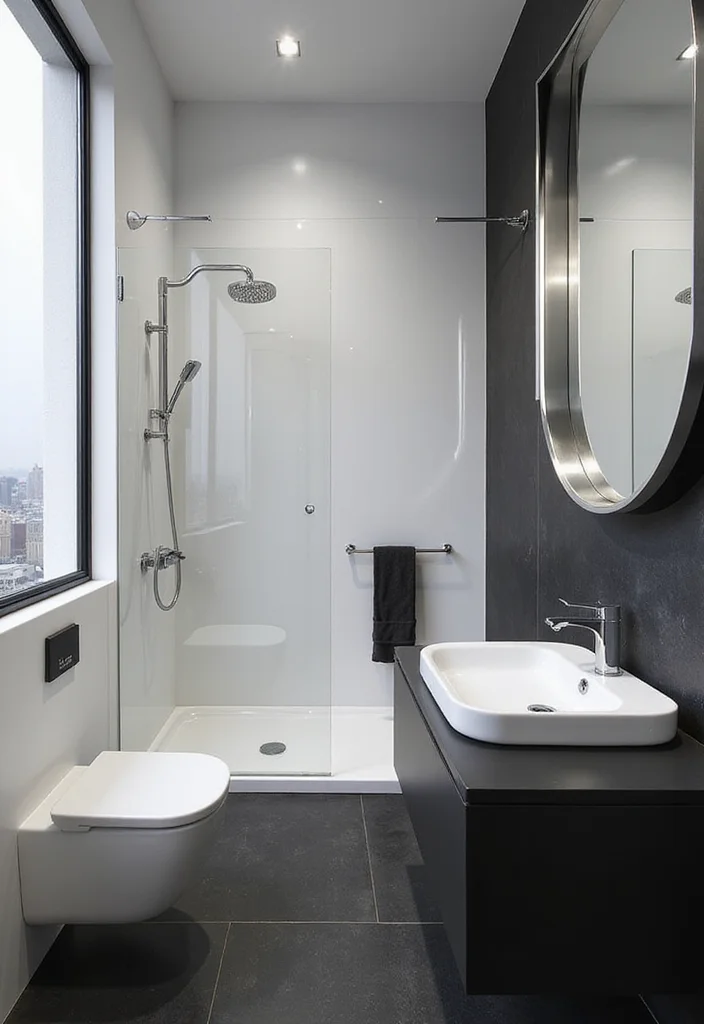 14 Porcelain Tile Bathroom Ideas For Durable Beauty - 2. Modern Monochrome