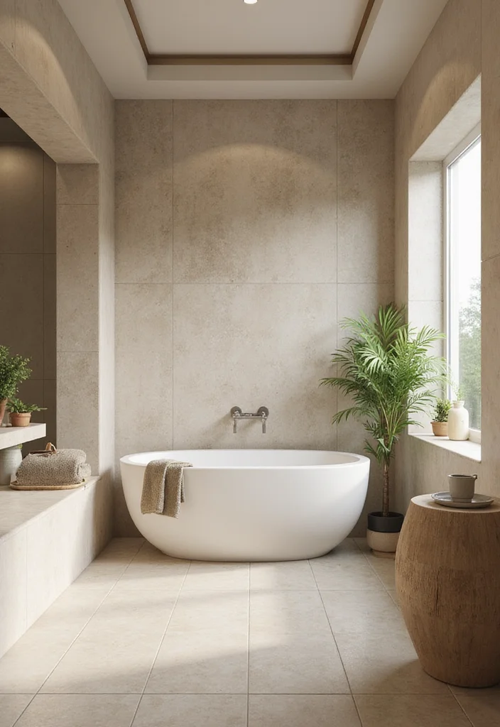 14 Porcelain Tile Bathroom Ideas For Durable Beauty - 8. Spa-Like Serenity
