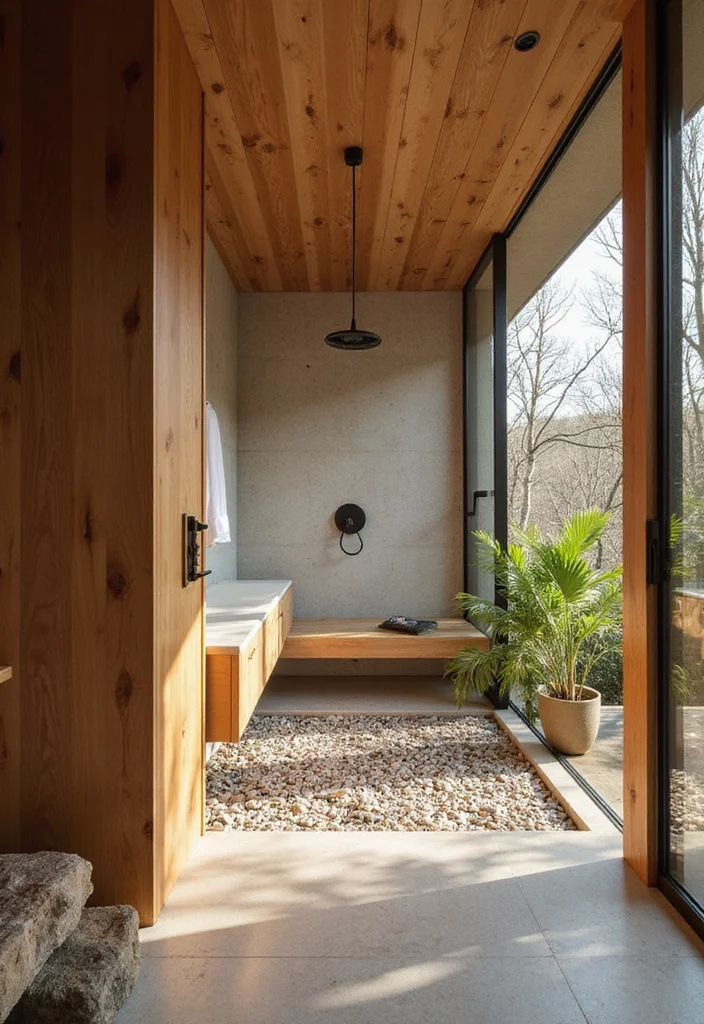 14 Rustic Bathroom Tile Ideas With Cozy Charm - 11. Pebble Stone Shower Floors