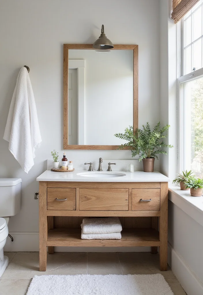 14 Shaker Bathroom Vanity Ideas With Timeless Appeal - 3. Modern Farmhouse Vibes