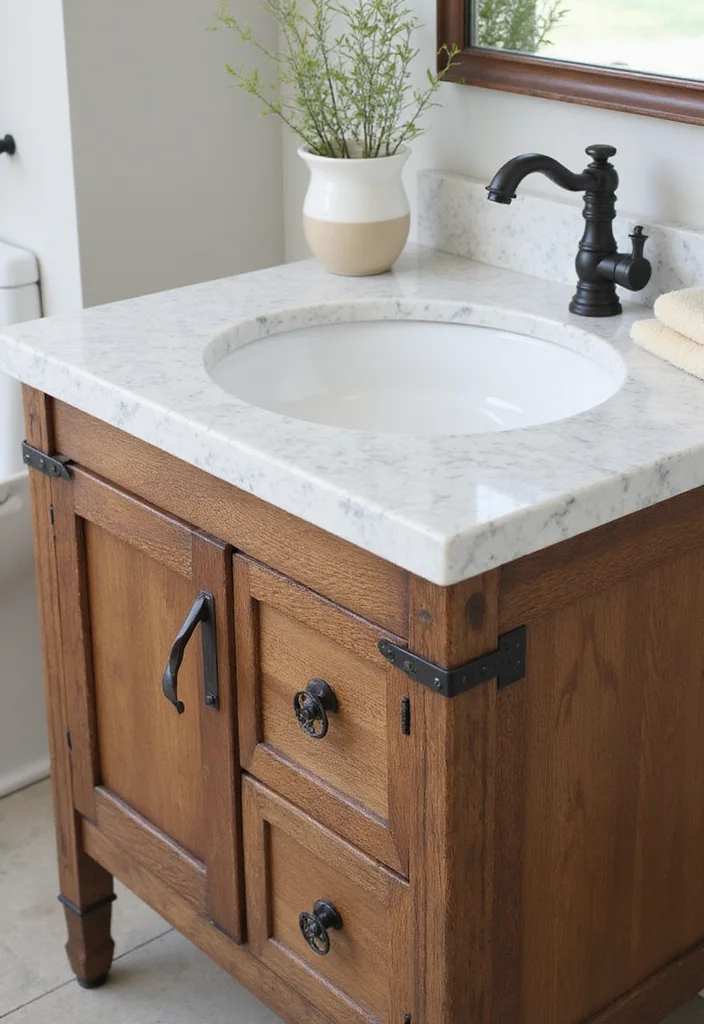 14 Shaker Bathroom Vanity Ideas With Timeless Appeal - 7. Mixing Materials