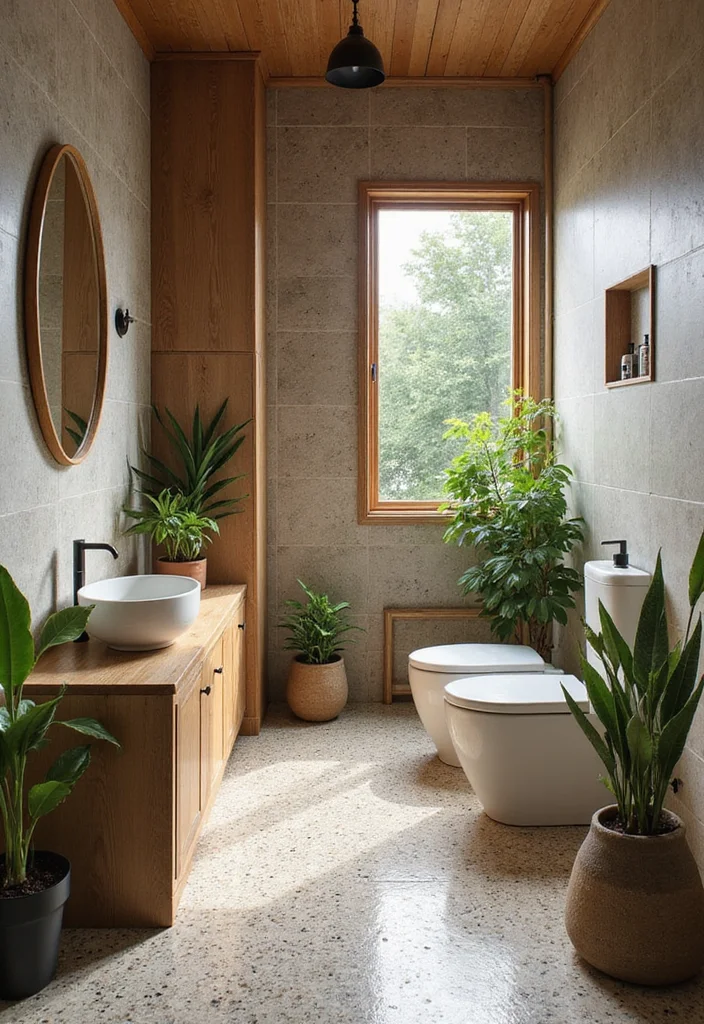 14 Terrazzo Tile Bathroom Ideas With Trendy Style - 7. Nature-Inspired Designs