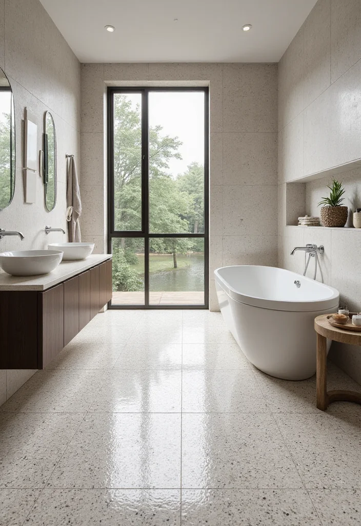 14 Textured Tile Bathroom Ideas With Depth - 10. Terrazzo Tiles