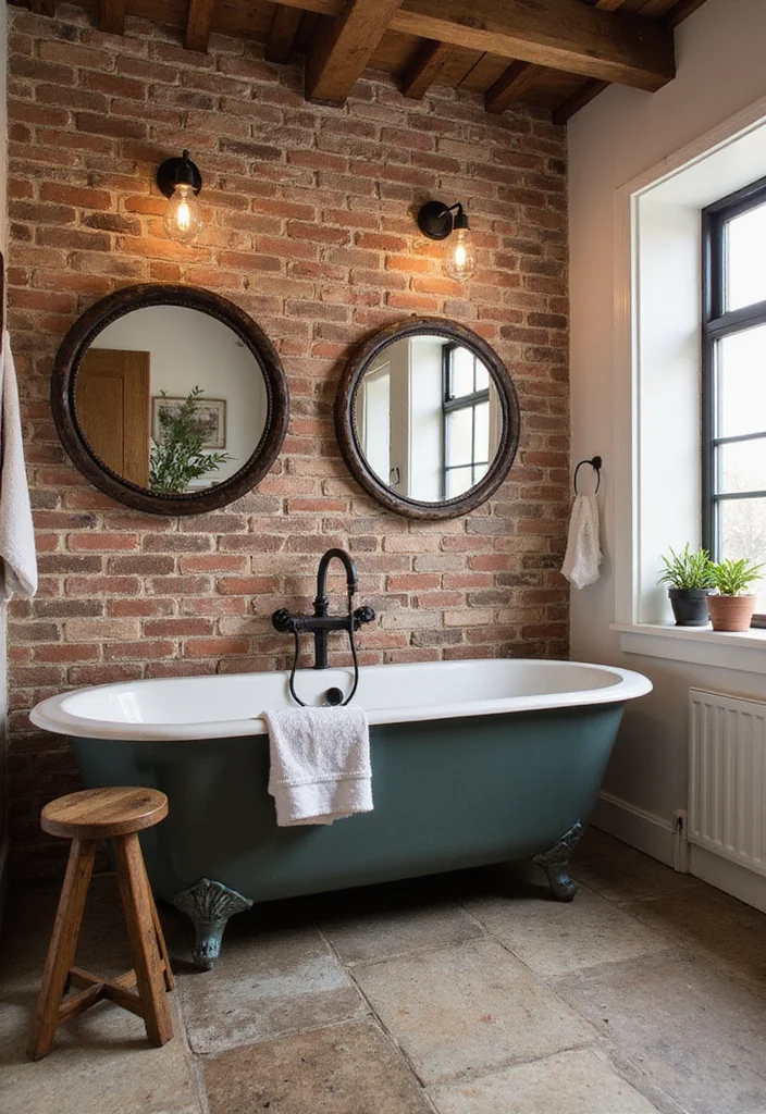 14 Textured Tile Bathroom Ideas With Depth - 5. Faux Brick Tiles