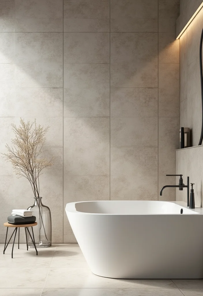 16 Bathroom Feature Wall Tile Ideas That Stand Out - 9. Subtle Textured Tiles