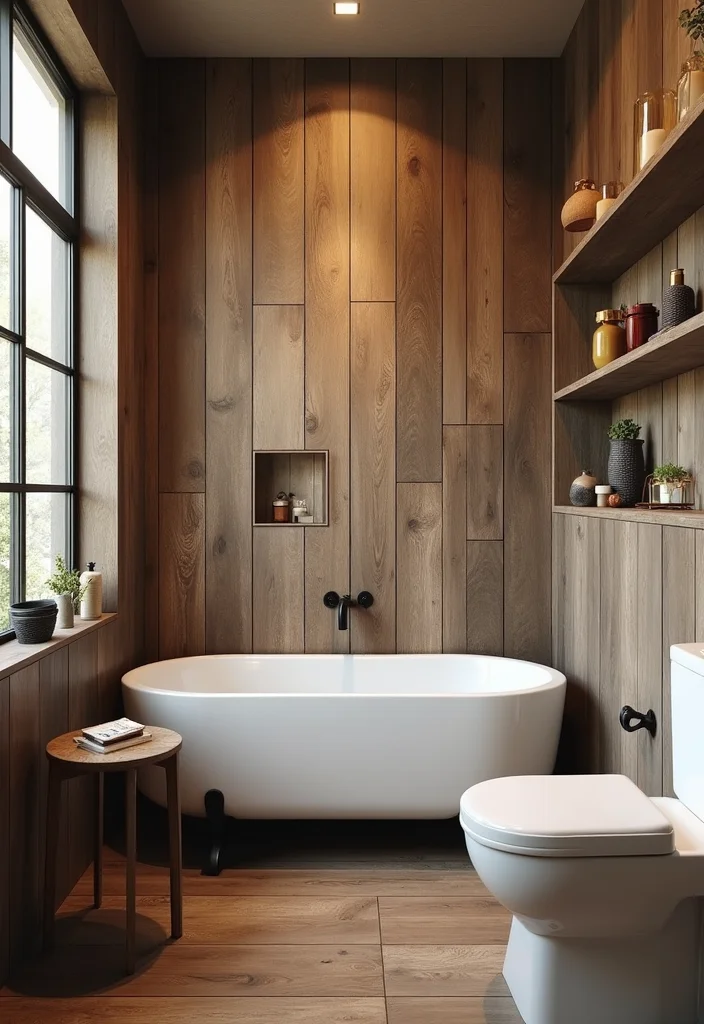 16 Bathroom Wall Tile Designs That Transform Any Space - 1. Reclaimed Wood Look Tiles