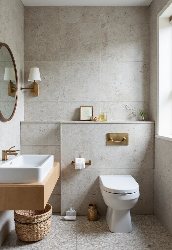 16 Bathroom Wall Tile Designs That Transform Any Space - 11. Eco-Conscious Cement Tiles