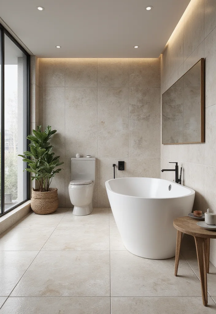 16 Bathroom Wall Tile Designs That Transform Any Space - 6. Large Format Tiles