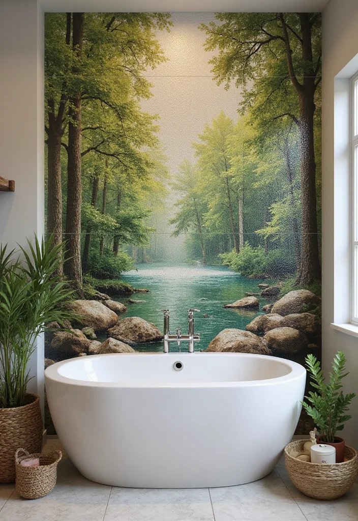 16 Bathroom Wall Tile Designs That Transform Any Space - 8. Nature-Inspired Mosaics