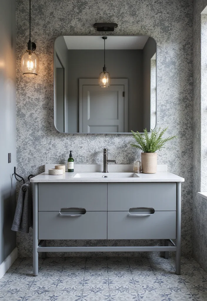 16 Gray Vanity Bathroom Ideas For Neutral Elegance - 15. Gray Mosaic Designs