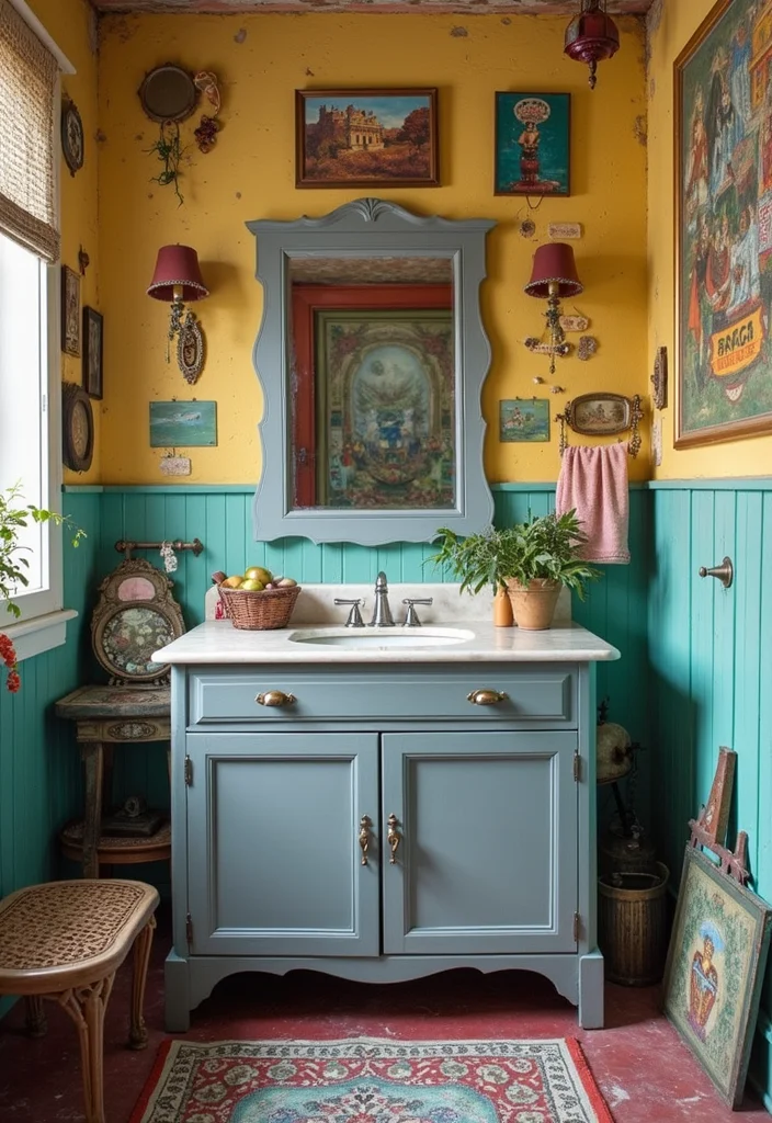 16 Gray Vanity Bathroom Ideas For Neutral Elegance - 16. Eclectic Gray Mix