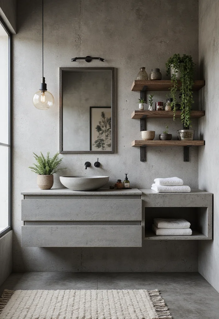 16 Gray Vanity Bathroom Ideas For Neutral Elegance - 5. Industrial Gray Chic