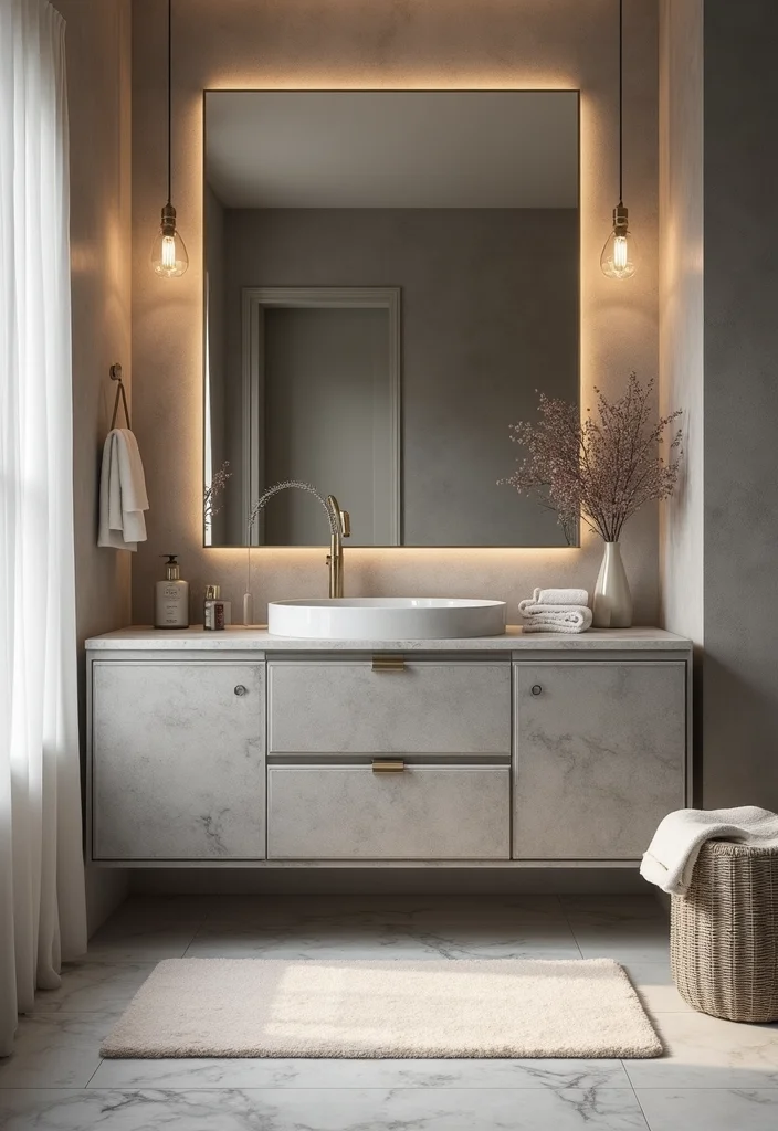 16 Gray Vanity Bathroom Ideas For Neutral Elegance - 8. Luxurious Spa Vibe