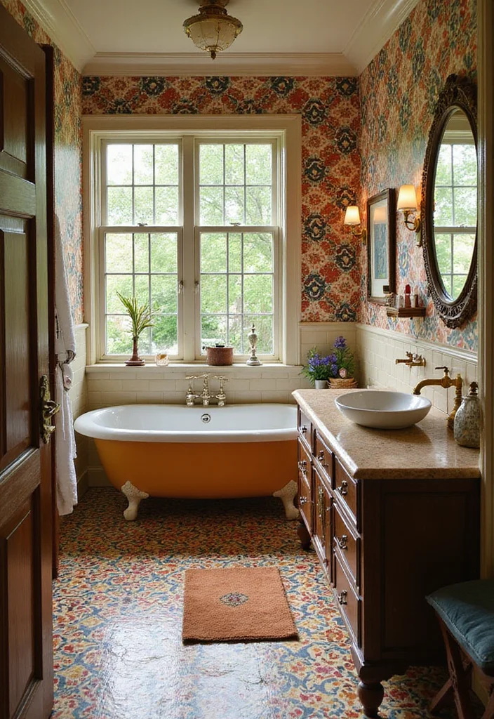 16 Luxury Bathroom Tile Ideas For High End Homes - 6. Vintage-Style Encaustic Tiles