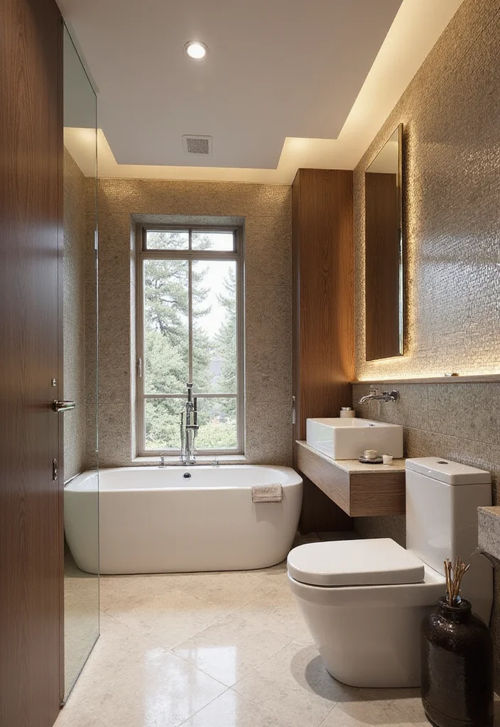 16 Luxury Bathroom Tile Ideas For High End Homes - 8. Metallic Accent Tiles