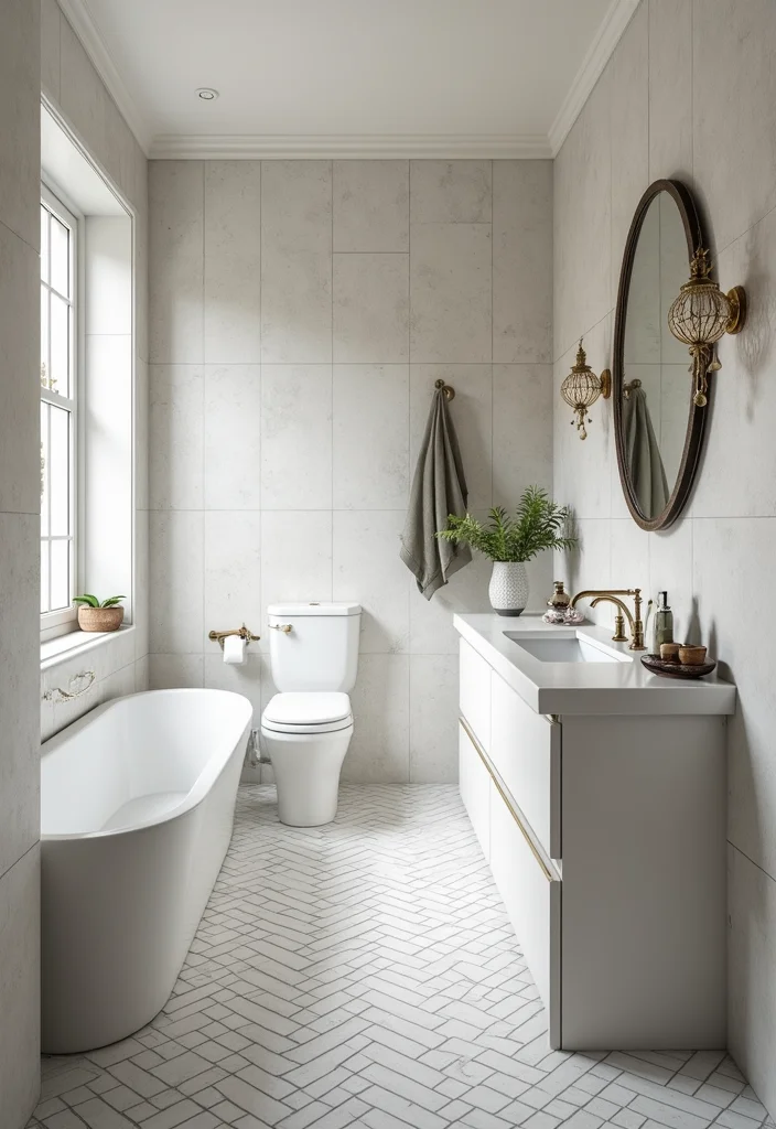 16 Modern Tile Bathroom Ideas for Stylish Homes - 10. Herringbone Tile Layout