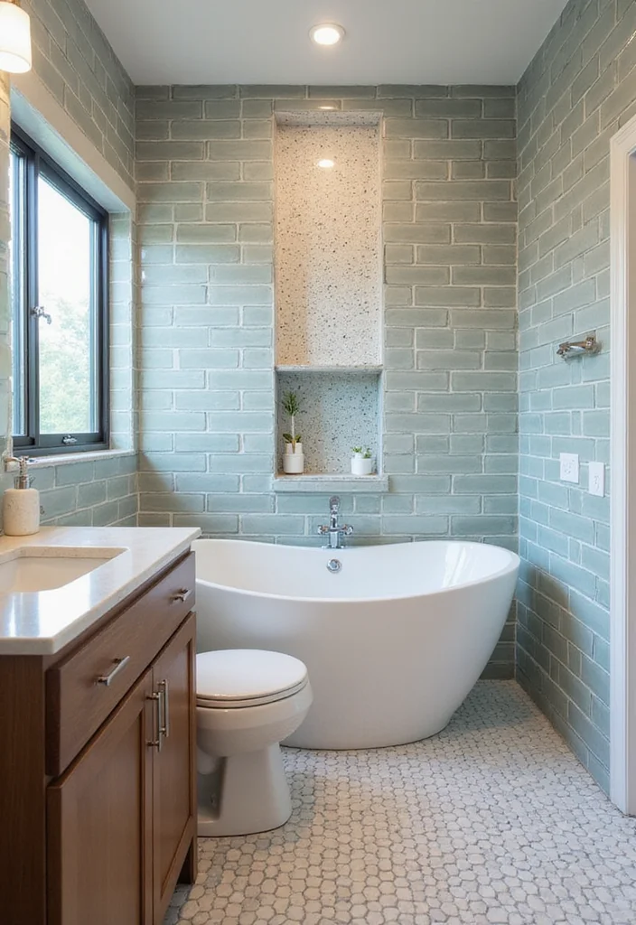16 Modern Tile Bathroom Ideas for Stylish Homes - 11. Subway Tiles with a Twist