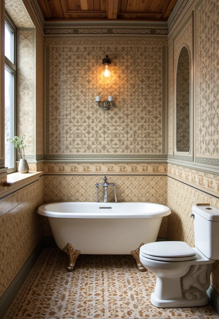 16 Modern Tile Bathroom Ideas for Stylish Homes - 14. Vintage-Inspired Tiles