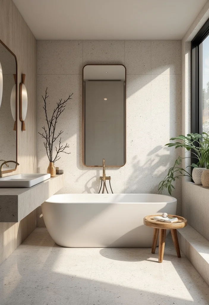 16 Modern Tile Bathroom Ideas for Stylish Homes - 3. Terrazzo Tiles for Elegance