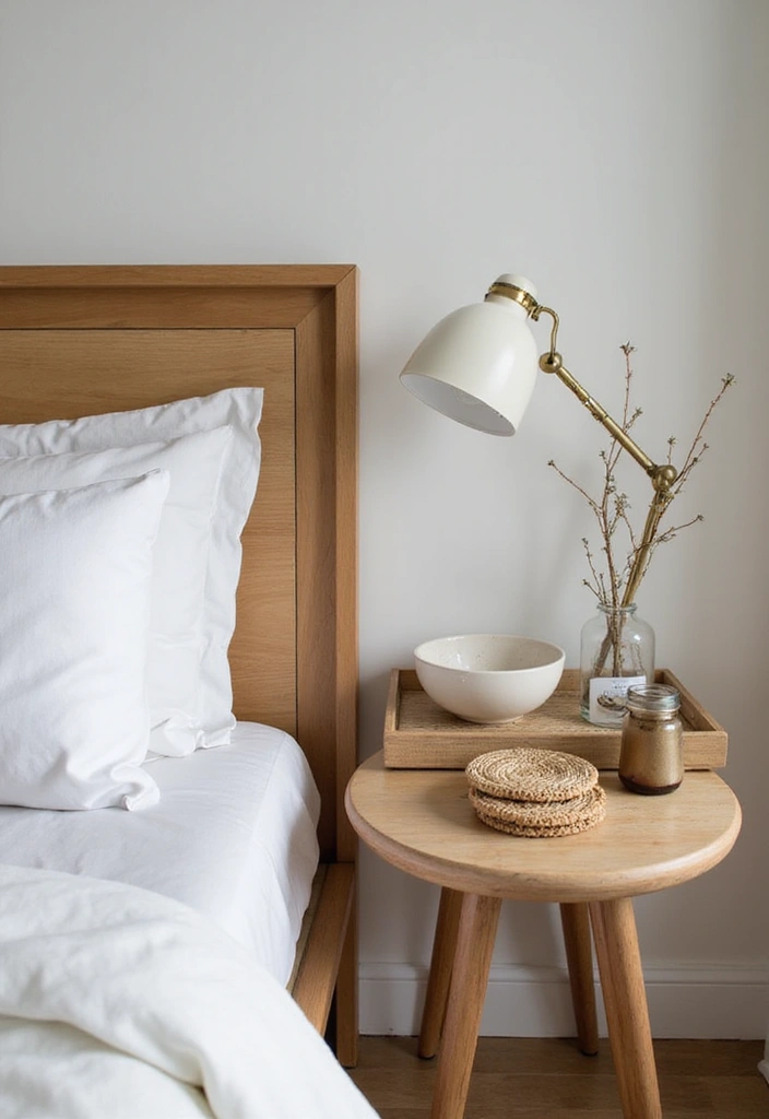 25 Black and Rattan Bedroom Ideas That Mix Modern and Natural Styles - 23. Rattan Table Decor