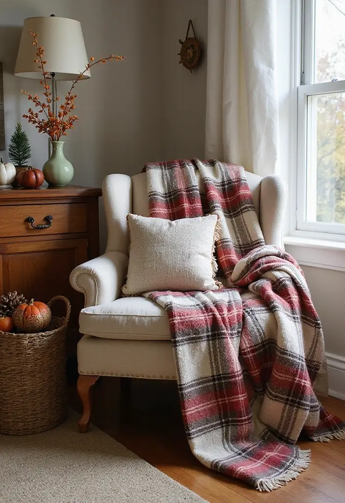 26 Fall Decor for Bedroom Ideas That Feel Cozy and Seasonal - 17. Plaid Throw Blankets